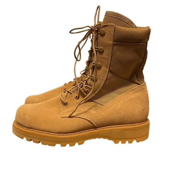 Vibram Sole Coyote Tan Suede Tactical Combat Boots High Top Hiking Work Boot main image 5
